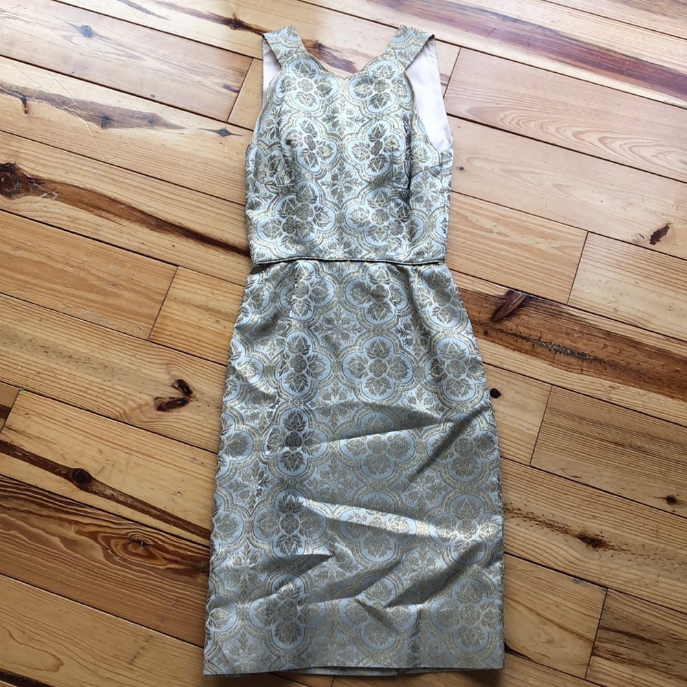 Vintage hand sewn gold lame dress
